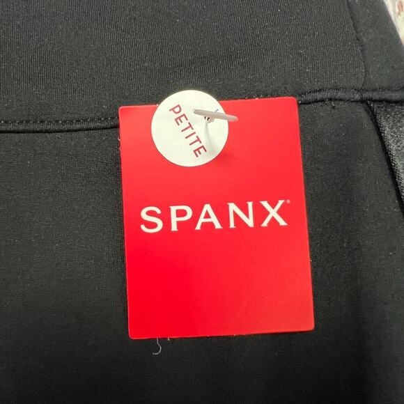 NEW SPANX Ponte Straight Pant w/ Satin Tape SIZE Petite L Classic Black Crop NWT - Picture 3 of 10